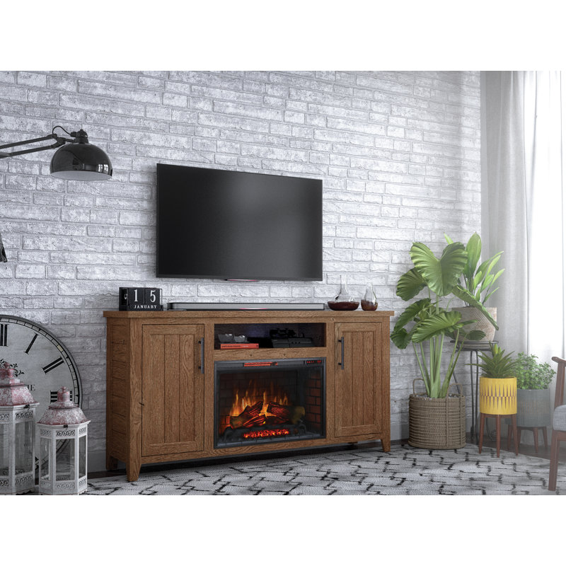 Scott Living TV Stand for TVs up to 70" with Electric Fireplace